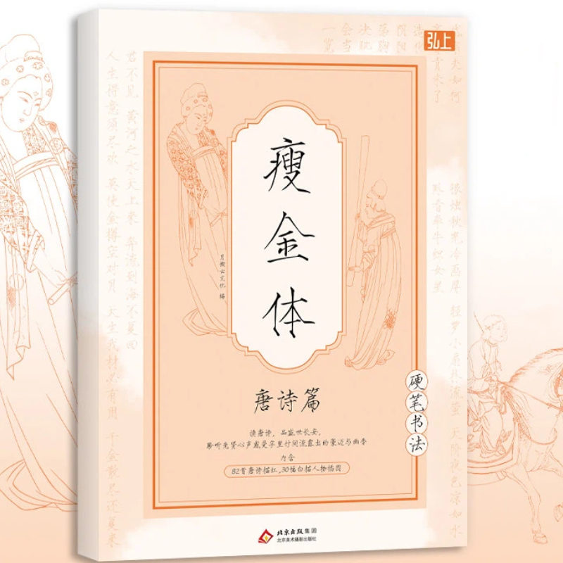 Chinese Calligraphy Practice Book - 中国の書道本 宋徽宗細字金書道書道模写本 ハードチップ書道模写詩と名作