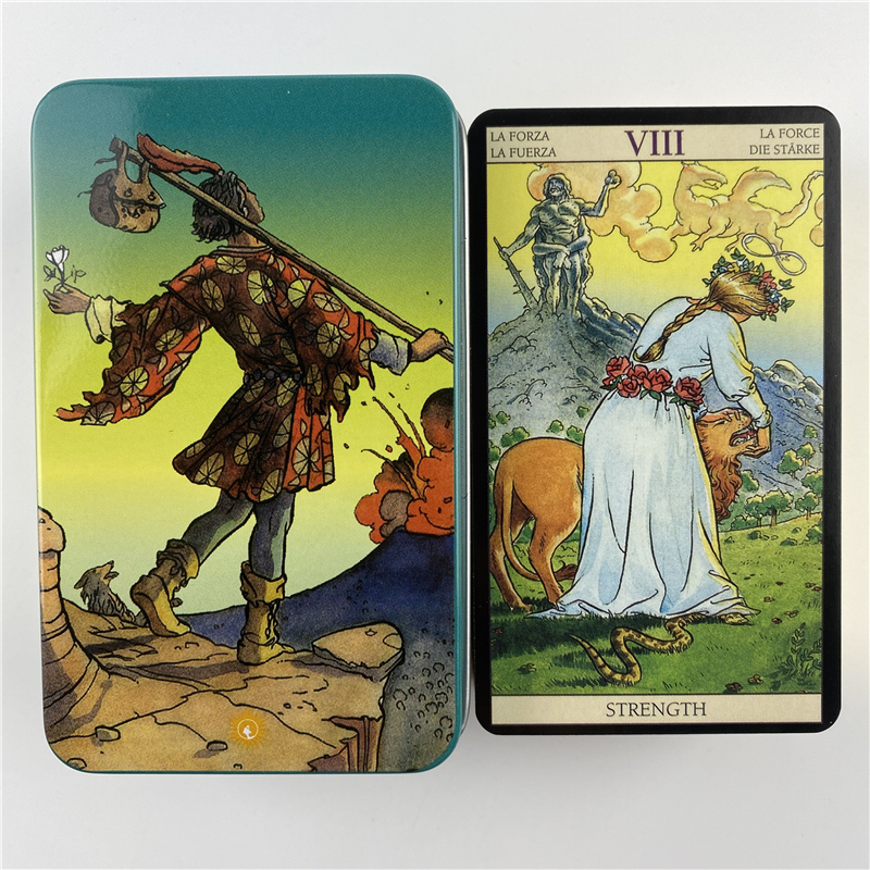 メタルボックス金メッキ版バックライダータロットカードデッキ紙 - Tarot Deck With Guidebook のレビューと価格