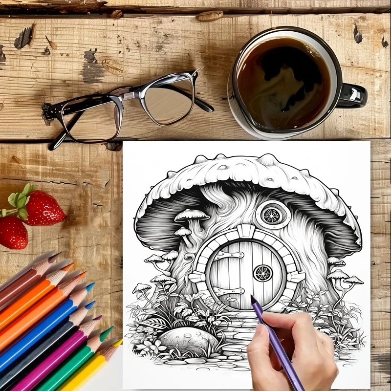 大人のための塗り絵ブック、妖精の扉、誕生日プレゼント、新学期 - Adult Coloring Book Stress Relief のレビューと価格